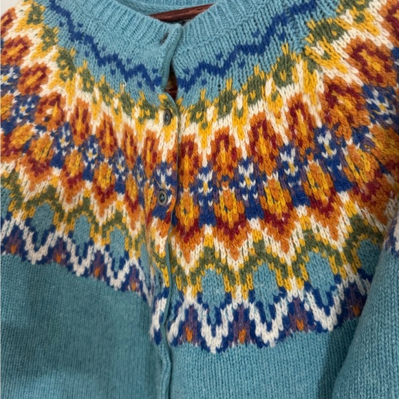 Sundance Blue Fair Isle Cardigan
Lambswool Blend Women's Size X-Large - Picture 3 of 7